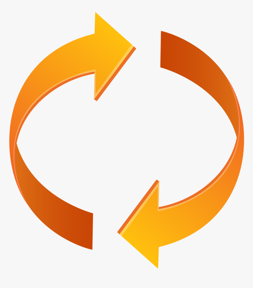 Loop Arrow Clip Art � Clipart Free Download - Orange Arrows In A Circle, HD Png Download, Free Download