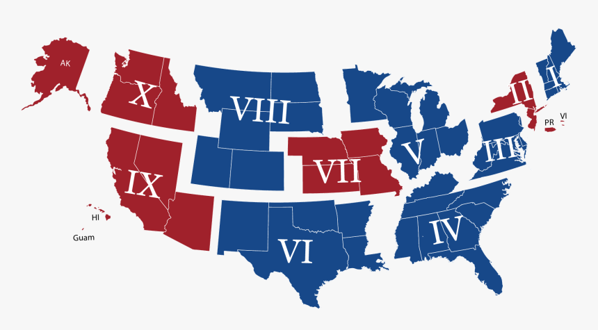 Fema Regions - States That Are Financially Literate, HD Png Download, Free Download