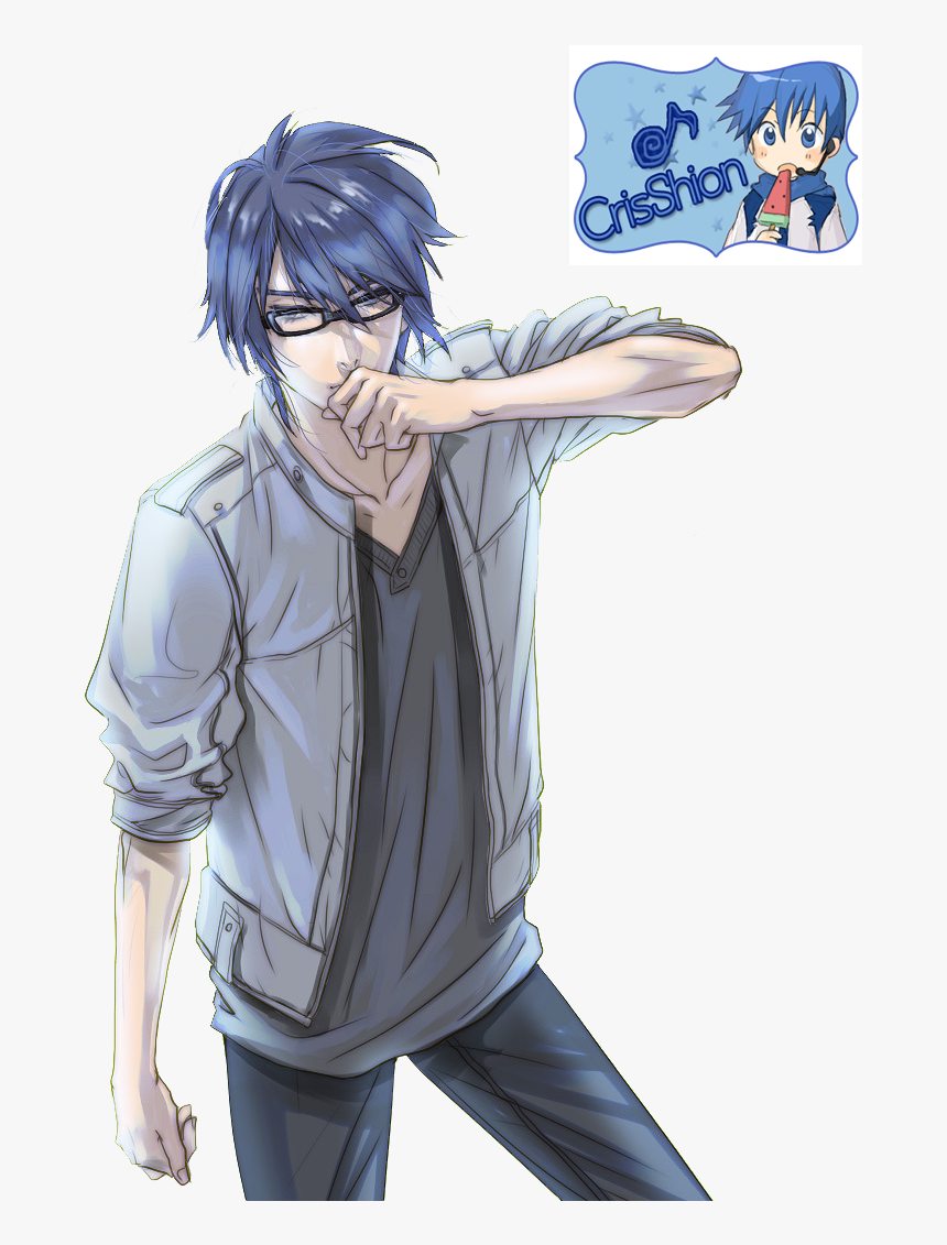 Kaito Con Lentes , Png Download - Kaito Vocaloid Chibi, Transparent Png, Free Download