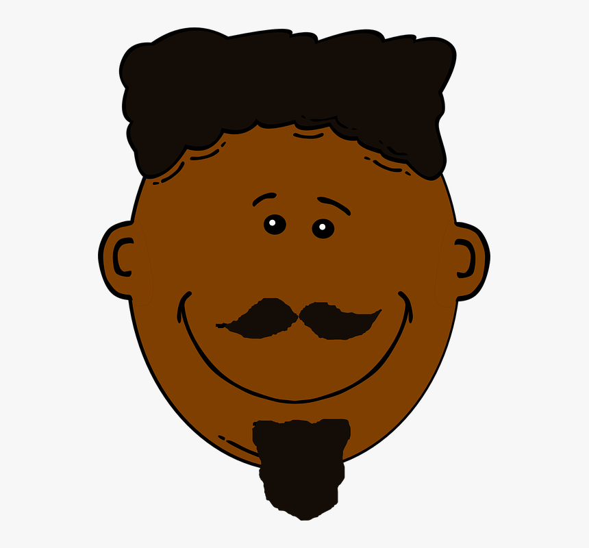 Dark Hair Clipart Dark Person - Black Man Face Clipart, HD Png Download, Free Download