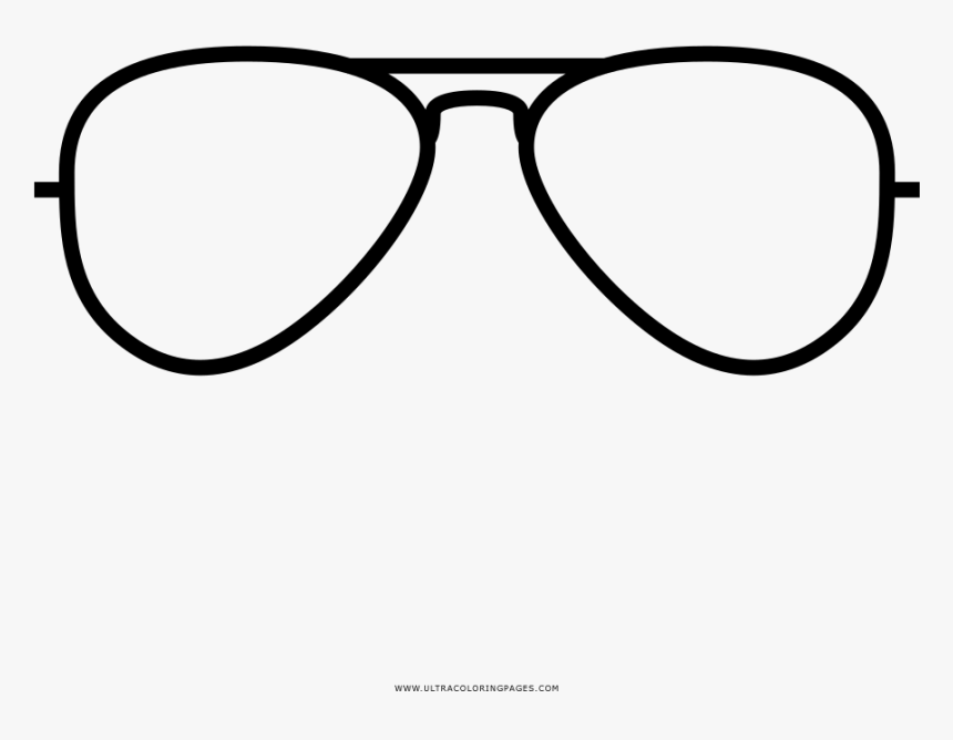 Aviator Glasses Coloring Page - Line Art, HD Png Download, Free Download