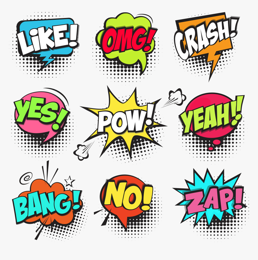Colorful Comic Speech Bubbles, HD Png Download, Free Download