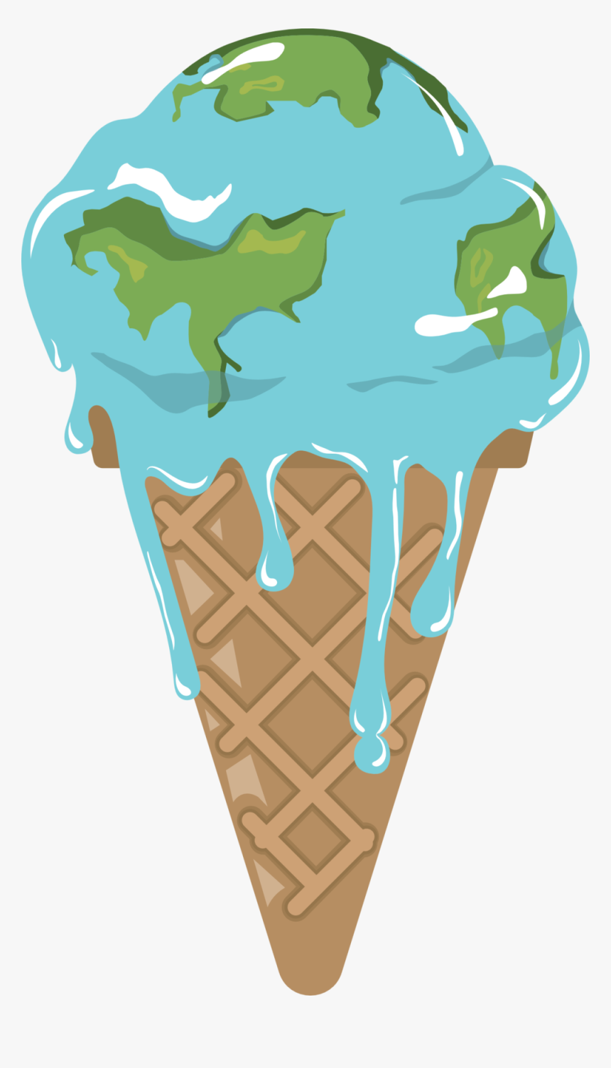 Melting World - Earth Melting Ice Cream Cone, HD Png Download, Free Download