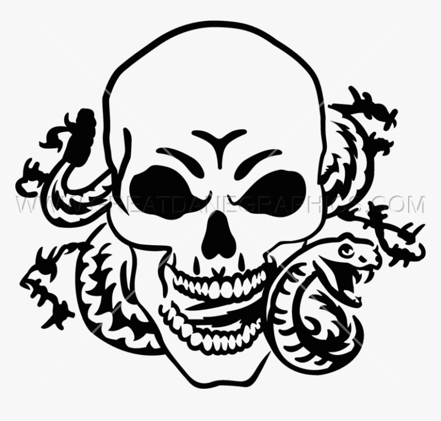 Snake Skeleton Human Skull Symbolism Clip Art - Skull And Snake Png, Transparent Png, Free Download