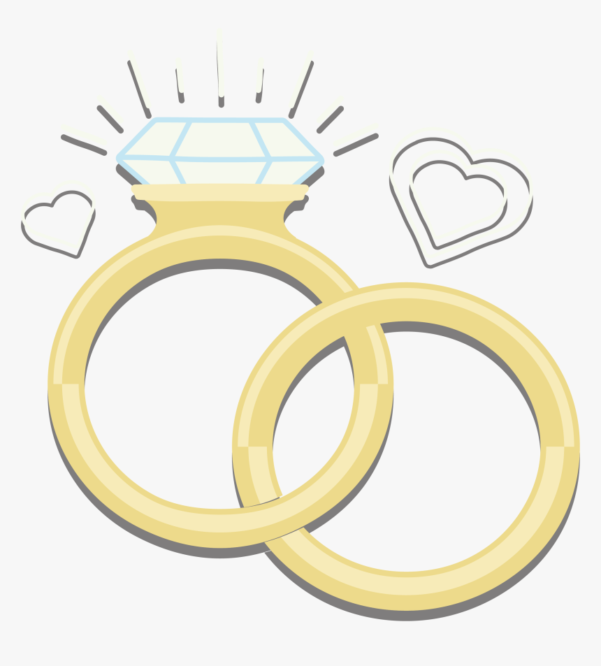 Diamond Rings Sparkling Euclidean Vector Wedding Ring - Heart, HD Png Download, Free Download