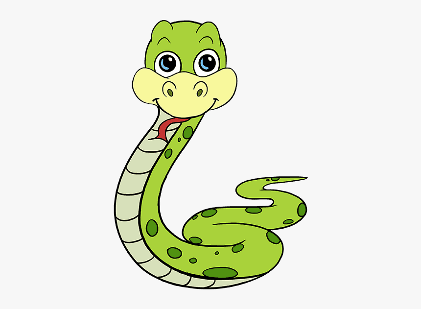 Clip Art How To Draw A - Cute Cartoon Snake Drawing, HD Png Download, Free Download