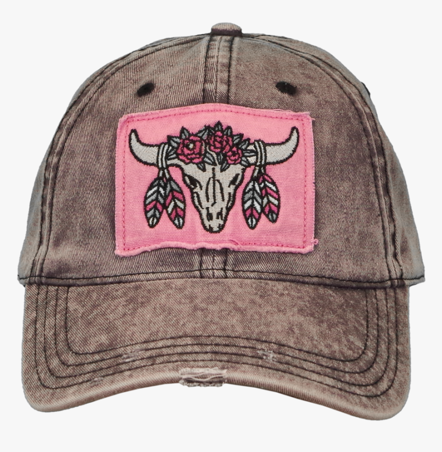 Farm Girl Women"s Steer Feather & Flowers Pink Ball - Baseball Cap, HD Png Download, Free Download