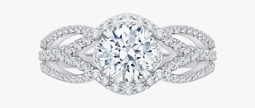 Carizza 18k White Gold Carizza Semi Mount Engagement - Engagement Ring, HD Png Download, Free Download