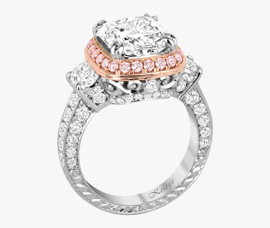 Rose Gold And Platinum Engagement Ring, HD Png Download, Free Download