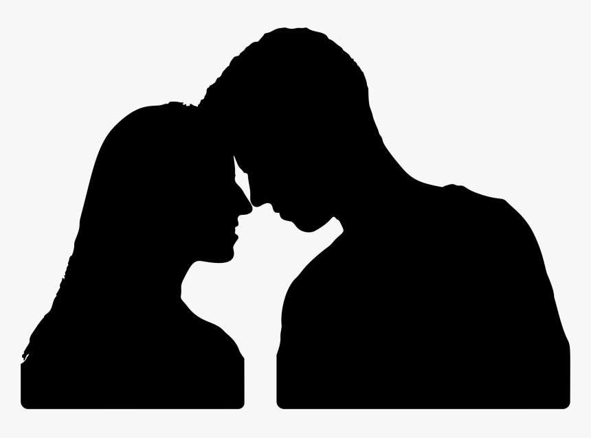 Clip Art Black Couple Kissing - Man And Woman Touching Foreheads, HD Png Download, Free Download