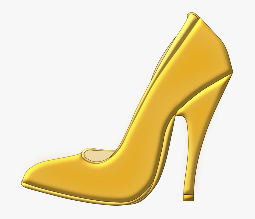 Bridal Shoe,yellow,footwear - High Heel Clipart Gold, HD Png Download, Free Download