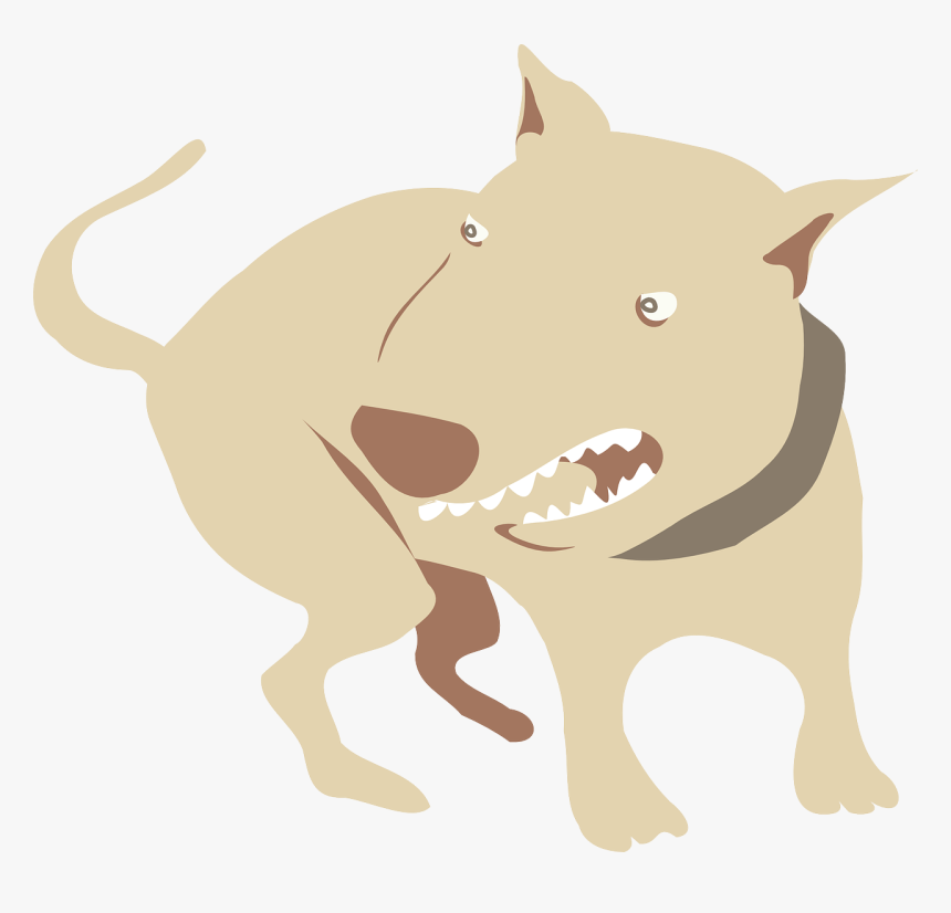 Puppy Pit Bull Dog Aggression Clip Art - Aggressive Dog Cartoon Transparent, HD Png Download, Free Download