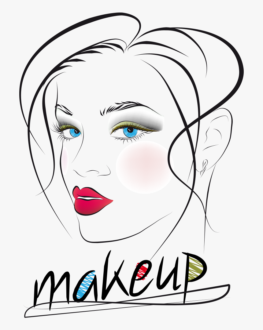 Clipart Black And White Stock Beauty Woman Hand Painted - Makeup Face Vector Png, Transparent Png, Free Download