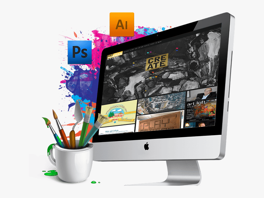 Creative Web Design Png - Graphic Designing Institute In Delhi, Transparent Png, Free Download