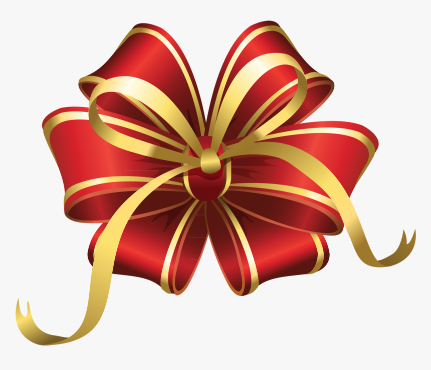 Decorative Gift Bow Transparent Christmas Red Clipart - Ribbon Png File, Png Download, Free Download