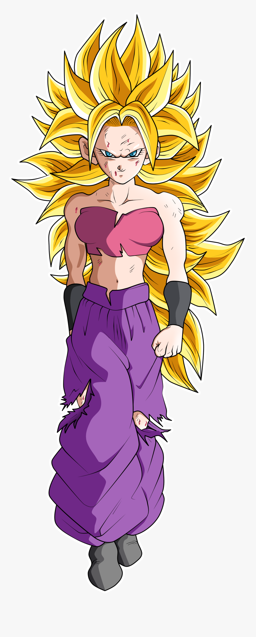 Transparent Super Sayin Hair Png - Caulifla Super Saiyan 3, Png Download, Free Download