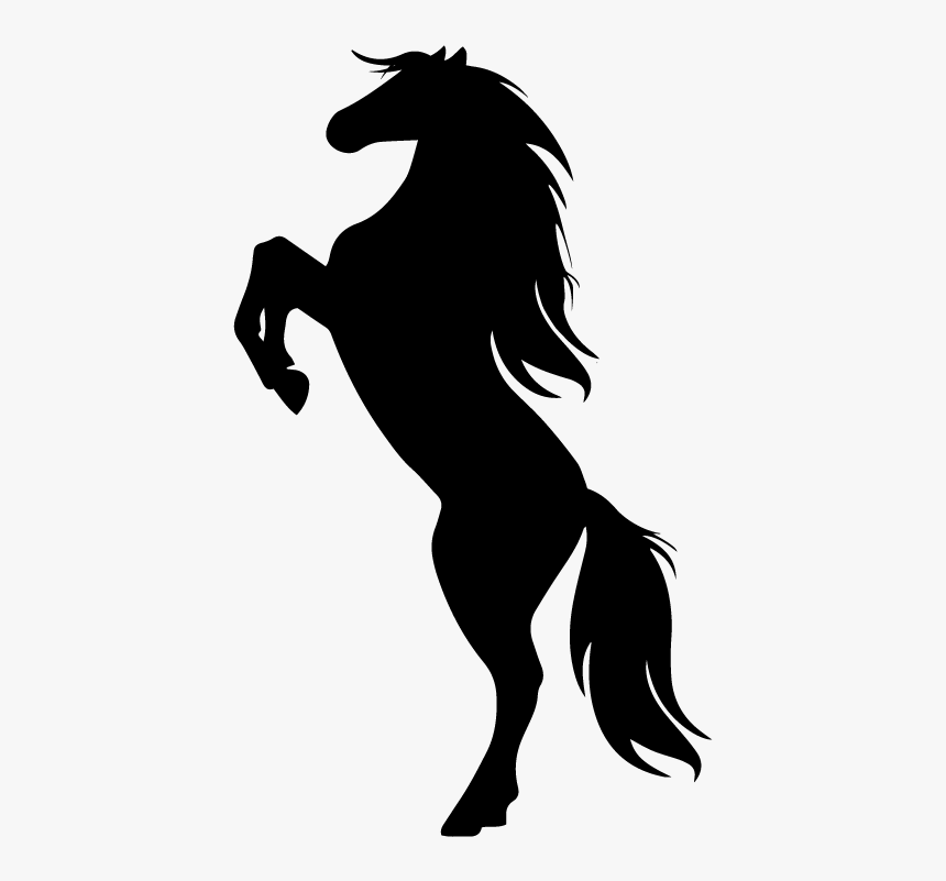 Horse Rearing Silhouette Drawing - Horse Rearing Up Clipart, HD Png Download, Free Download