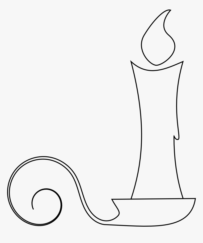 Candle Outline Template - Christmas Candles Easy Draw, HD Png Download, Free Download
