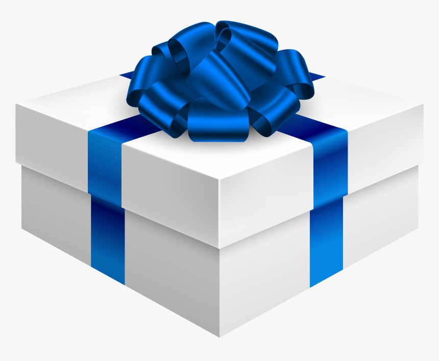 Gift Box With Dark Blue Bow Png Clipart - Gift Box Png Transparent, Png Download, Free Download
