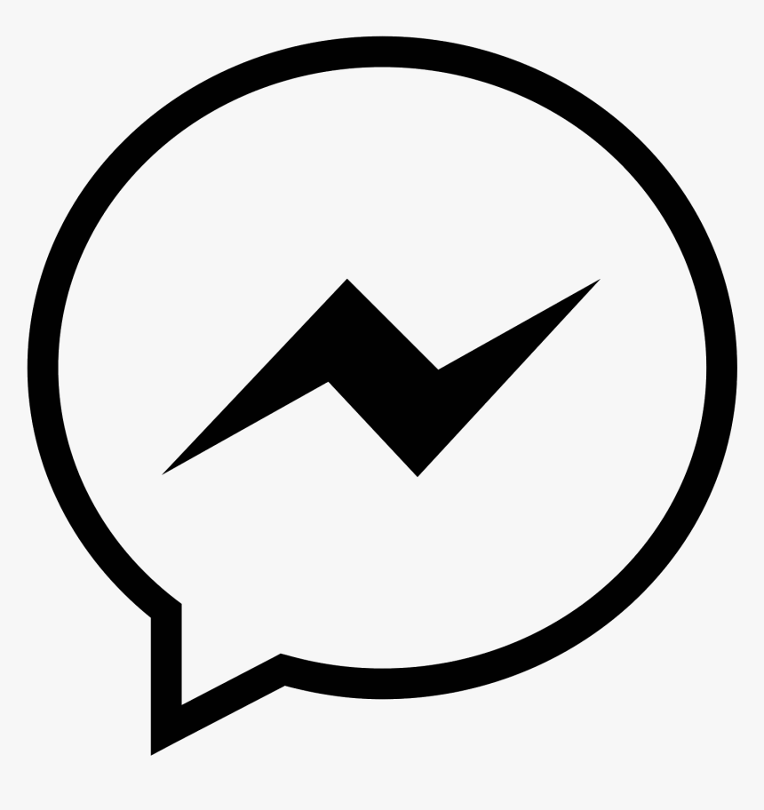 Black Messenger Facebook Logo Latest Facebook Logo - Messenger Black And White, HD Png Download, Free Download