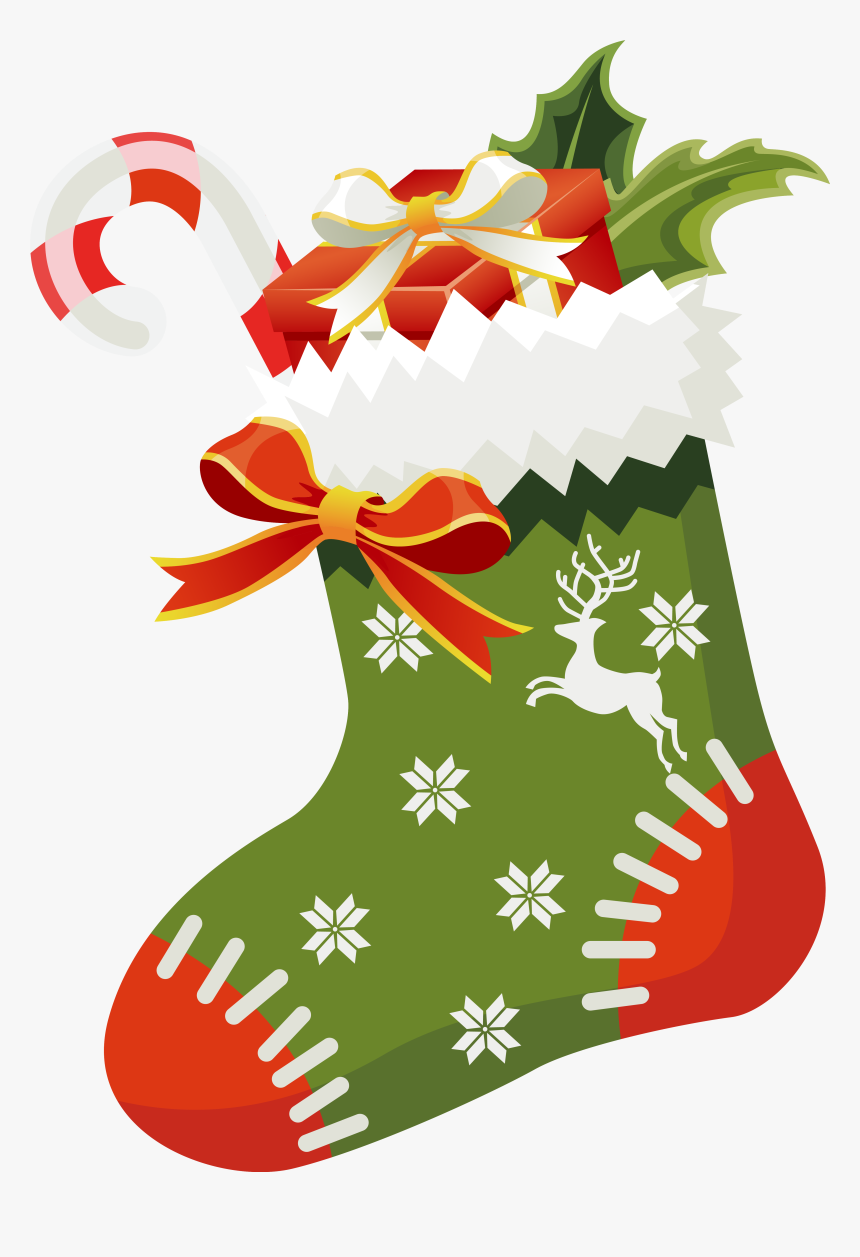 Green Christmas Png - Christmas Socks Clipart Png, Transparent Png, Free Download