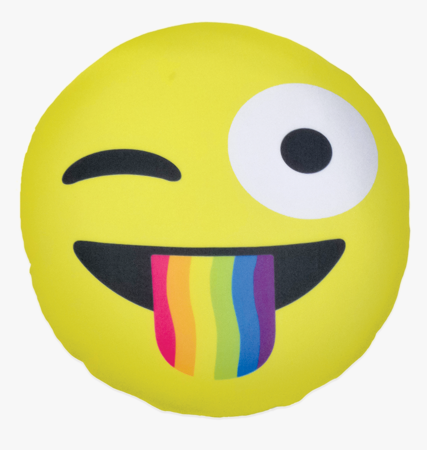 Emoji Smile Pillow Emoticon Sticker - Rainbow Emoji Smiley Face, HD Png Download, Free Download