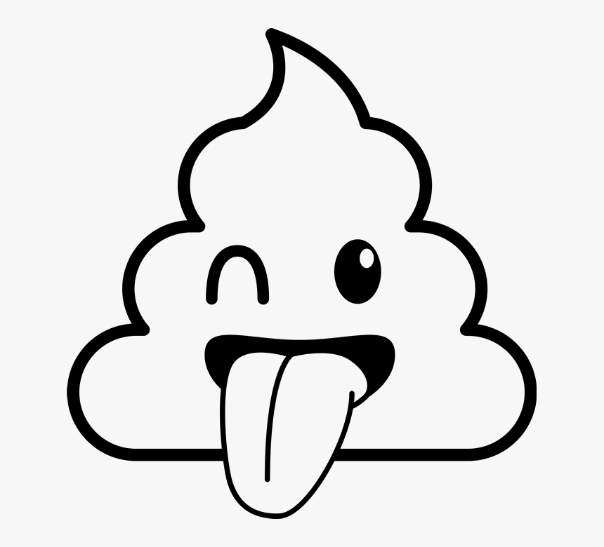 Poop Emoji Black And White, HD Png Download, Free Download