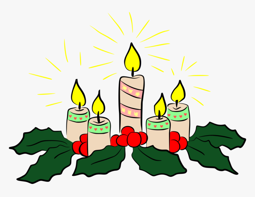 Transparent Advent Clip Art - Candle Clipart Black And White Christmas, HD Png Download, Free Download