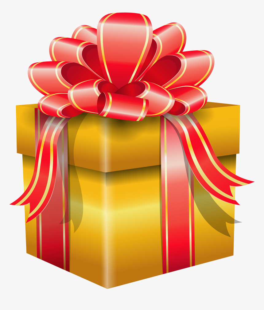 Christmas Gift Box Png - Yellow Gift Box Png, Transparent Png, Free Download