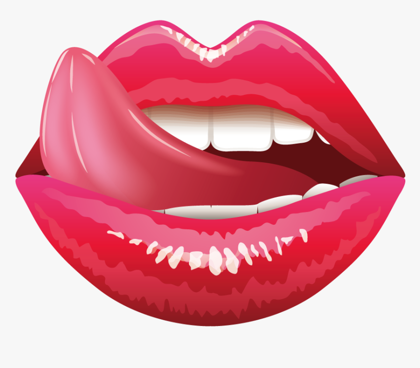 Lip Tongue Mouth Clip Art - Lips With Tongue, HD Png Download, Free Download