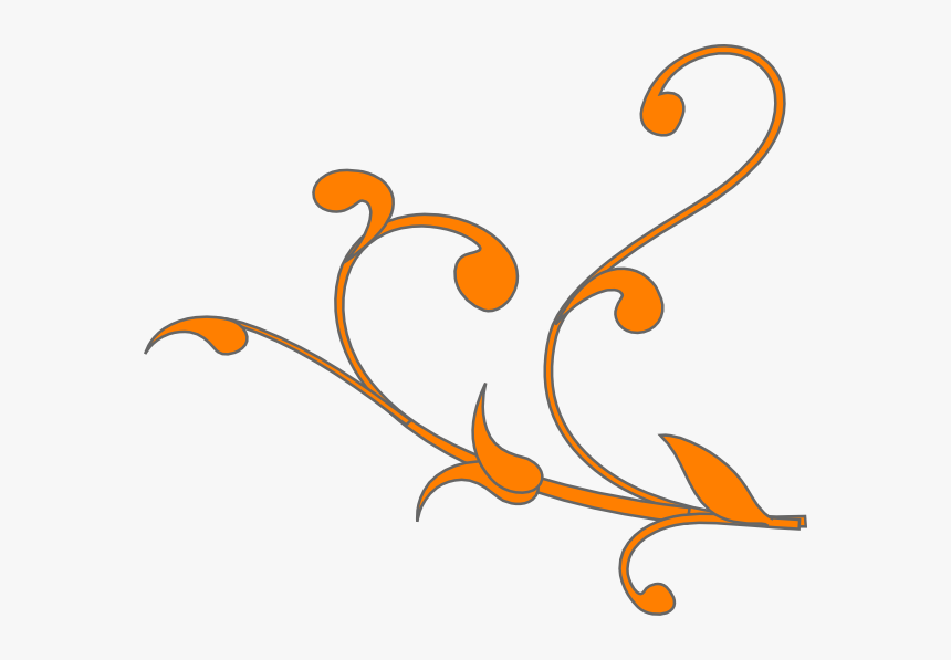 Wedding Swirl Clip Art - Swirl Line Png Orange, Transparent Png, Free Download