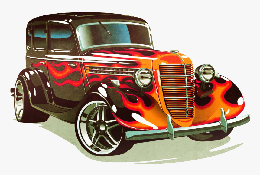 Classic Car Rod Sports Hot Cars Clipart - Hot Rod Old School Cars, HD Png Download, Free Download