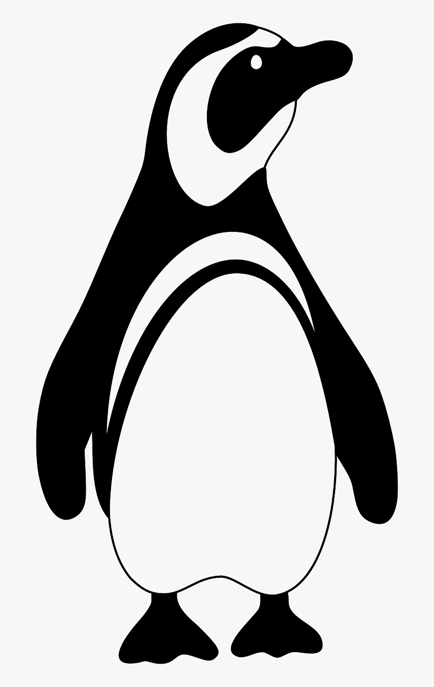 Silhouette Penguin Clipart Black And White, HD Png