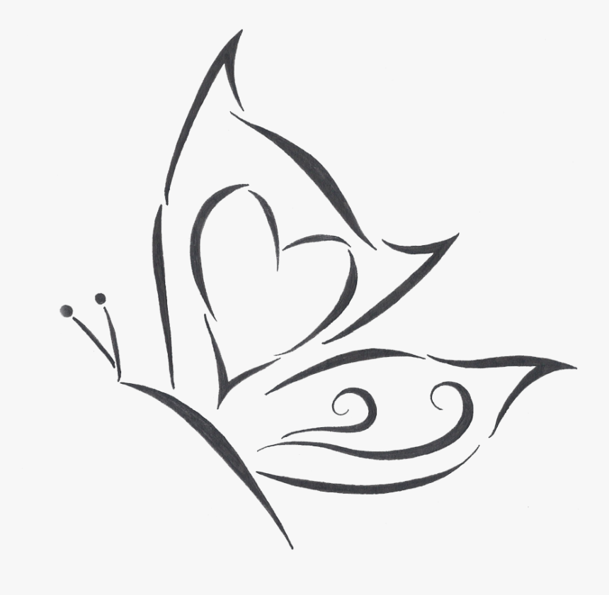 Love Tattoo Transparent Background Png - Butterfly Tattoo Drawing Designs, Png Download, Free Download
