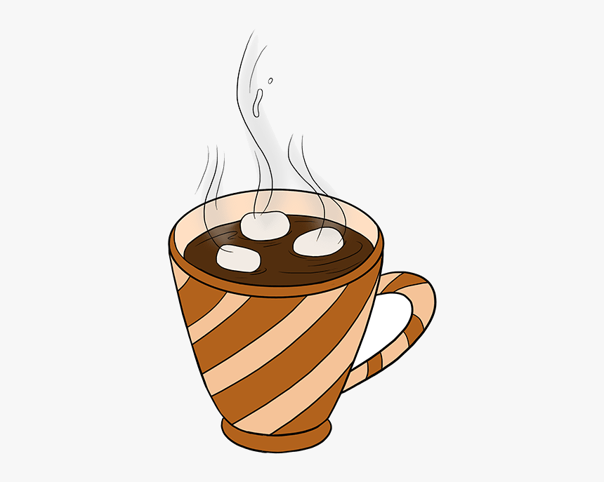Hot Chocolate Drawing Coffee Cocoa Transparent Clipart - Step By Step Choco...