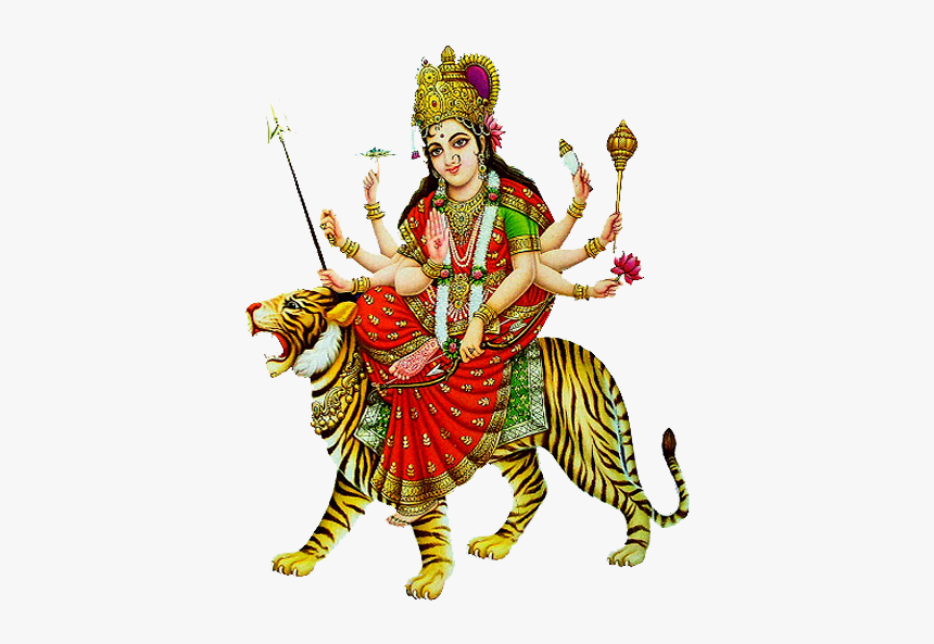 Sheran Wali Mata Png Free Background - Jay Ambe Maa Png, Transparent Png, Free Download