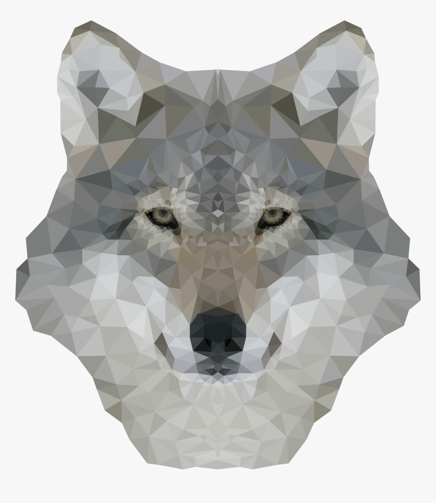 Low Poly Gray Wolf - Low Poly Wolf Face, HD Png Download, Free Download