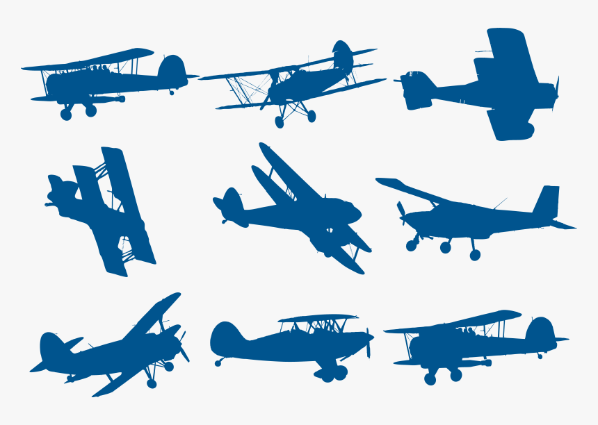Airplane Biplane Silhouette Download - Portable Network Graphics, HD Png Download, Free Download