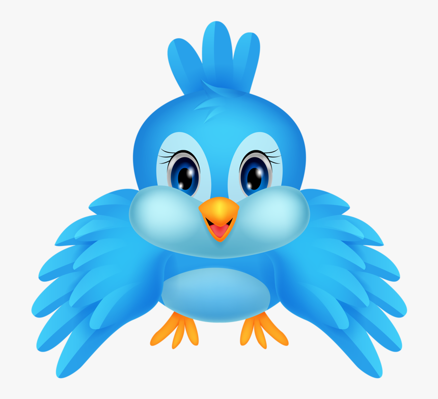Birds ‿✿⁀○ Bird Clipart, Cute Clipart, Cartoon - Cute Cartoon Blue Bird, HD Png Download, Free Download