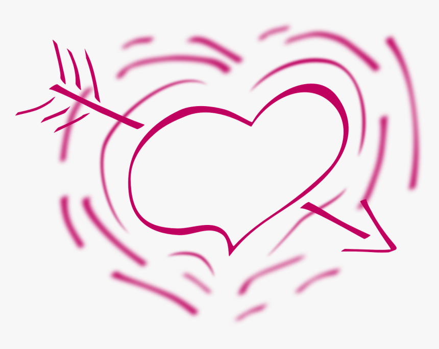 Heart Red Arrow Love Valentine Png Image - Transparent Love Heart Clipart Black And White, Png Download, Free Download