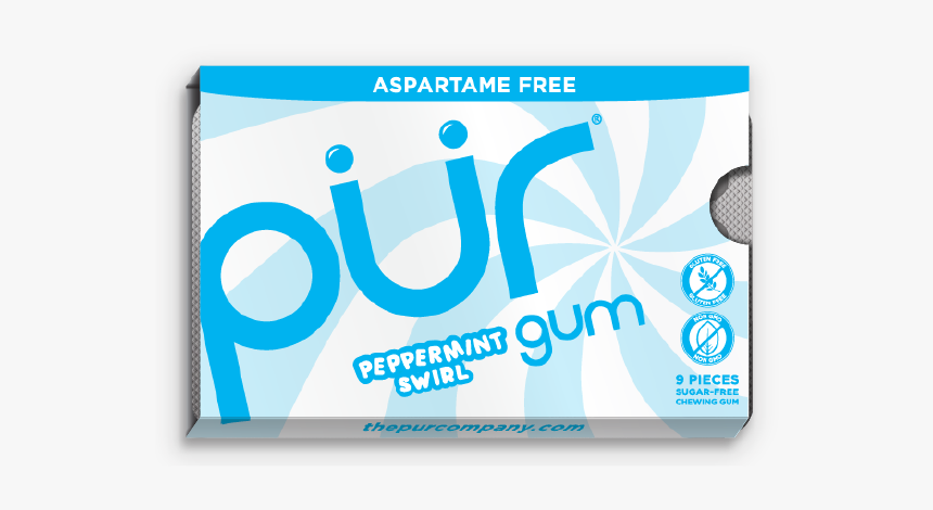 Peppermint Swirl 12 Pack Gum Tray - Pur Gum Chocolate Mint, HD Png Download, Free Download