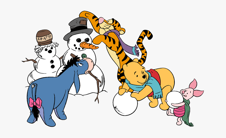 #winniethepooh, #winter, #eeyore, #piglet, #tigger - Winnie The Pooh Winter, HD Png Download, Free Download