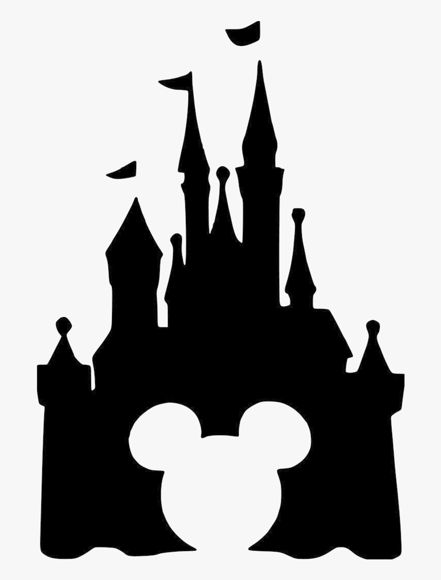 Disney Castle Ears File Size Silhouette On Clipart - Easy Disney Castle Drawing, HD Png Download, Free Download