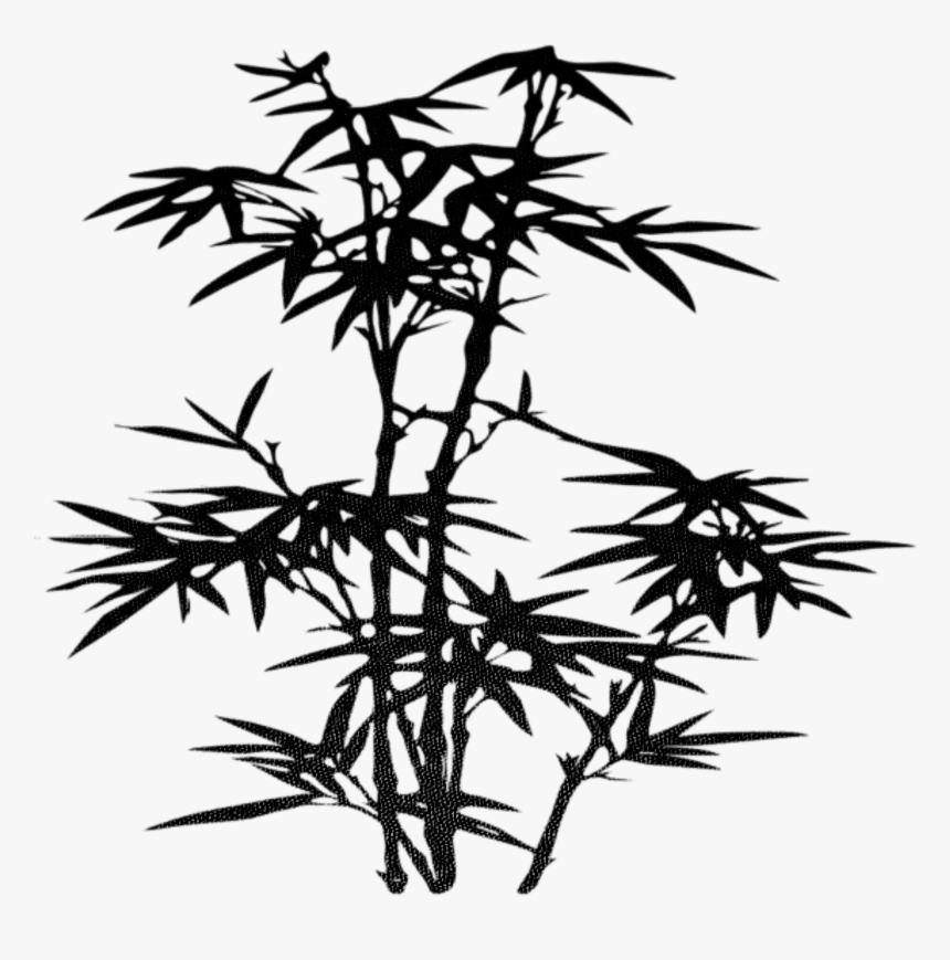 Drawing Tree Clip Art Zen Antiquity Transprent - Bamboo Leaves Silhouette Png, Transparent Png, Free Download