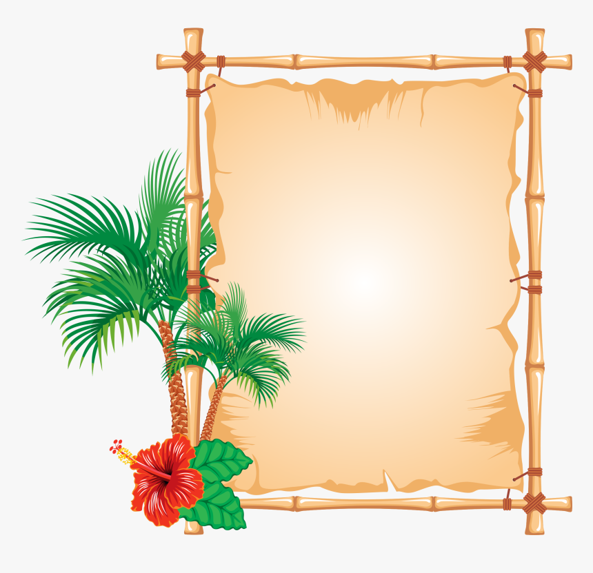 Decorated Bamboo Frame Clip Arts - Border Design For Project, HD Png Download, Free Download