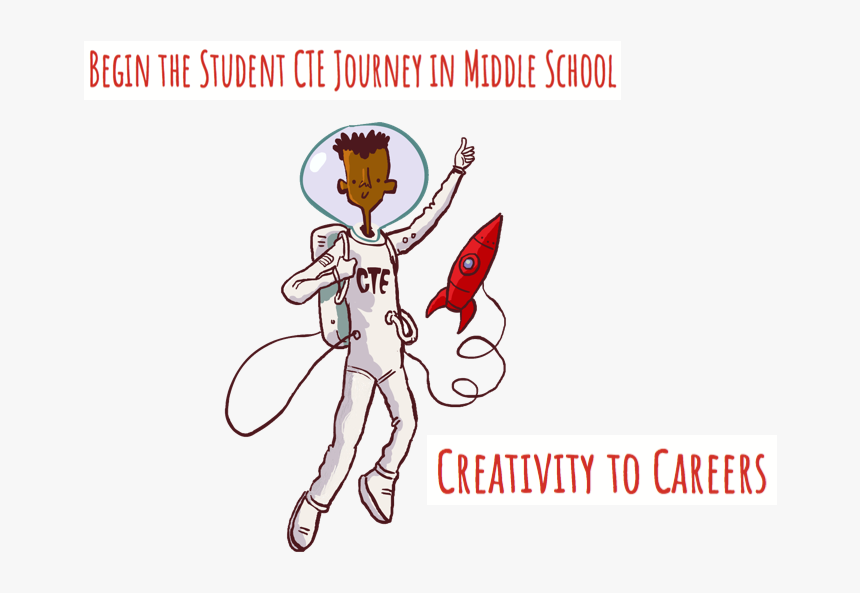 Cte Astronaut With Words - Cartoon, HD Png Download, Free Download