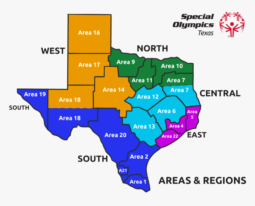 Texas Map - Special Olympics Texas Map, HD Png Download, Free Download