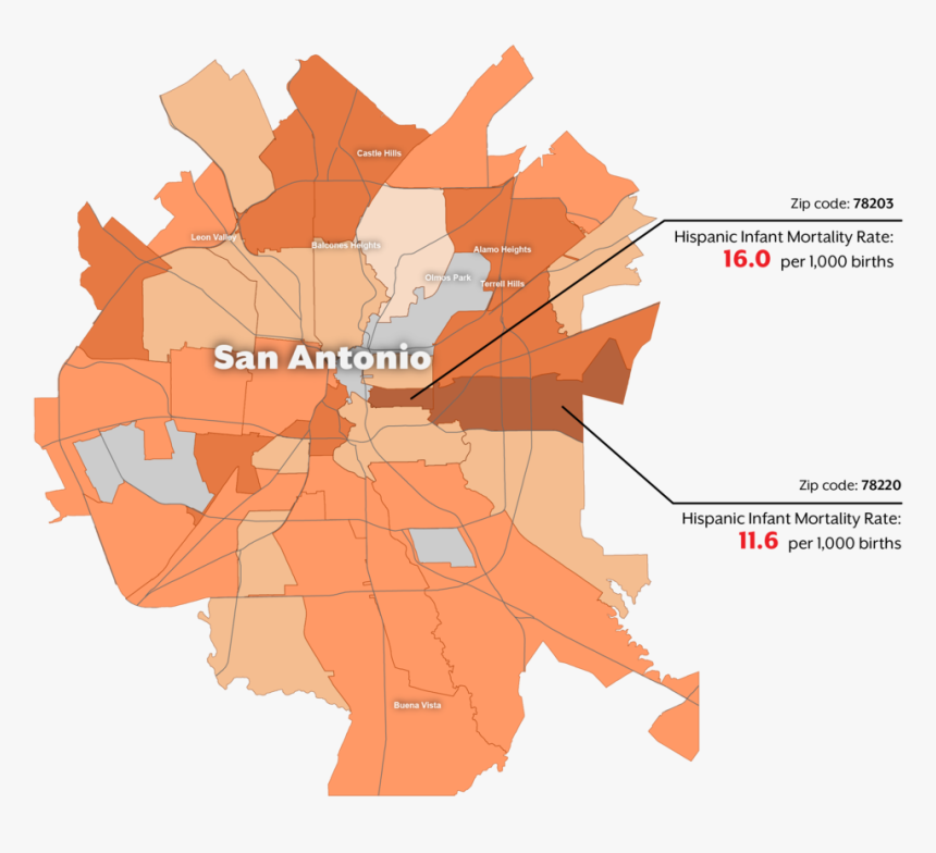 Hispanic Infant Mortality Rate By Zip Code In San Antonio,, HD Png Download, Free Download