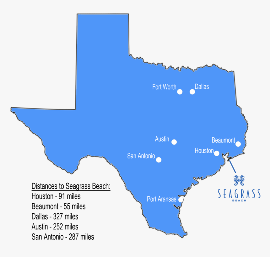 Seagrass Map New All Of Texas - Texas Red Cross, HD Png Download, Free Download