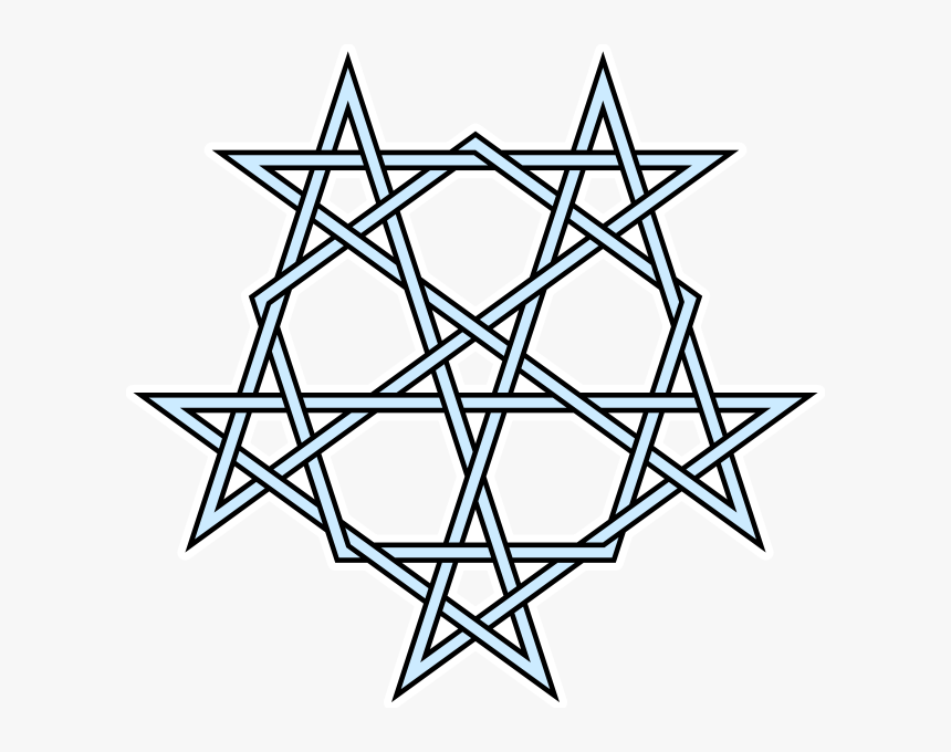 Pentagrams Pentagon Interlaced - Pentagram In A Pentagon, HD Png Download, Free Download